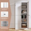 Munora 61" Kitchen Pantry Cabinet - Glass Front Doors, White Metal Storage Cabinet with Dustproof Design for Kitchen/Dining Room/Bathroom - 4 of 4