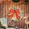 HOMCOM 48in Flocked Pre-Lit Christmas Wreath with 3D Red Bow, Christmas Wreath for Front Door with 11 Lighting Modes, 200 LED Lights - 2 of 4
