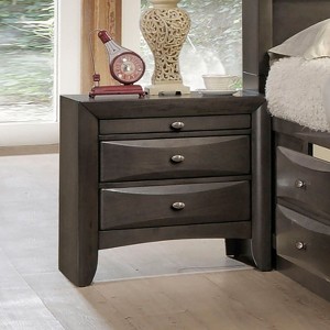 Sapphtopaz Farmhouse Nightstand with 2 Drawers & Pull Out Tray Wood Bedside Table with Oval Handles Simple Night Stand for Bedroom,Living Room - 1 of 4