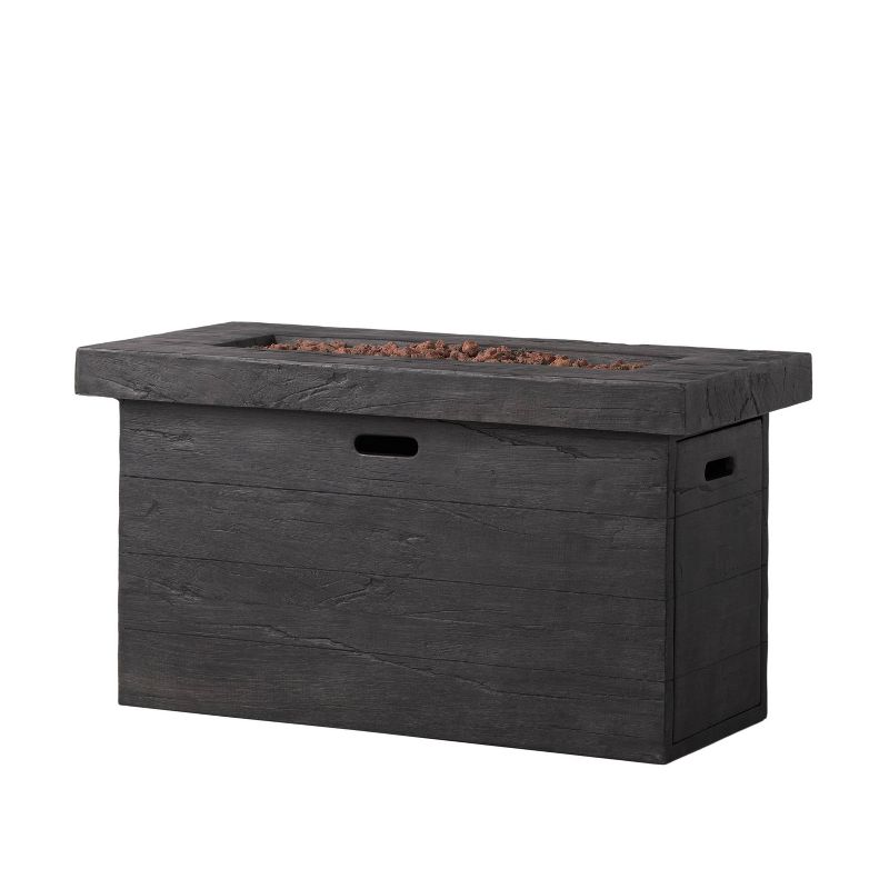 Custer Outdoor Rectangular Fire Pit - Gray - Christopher Knight Home, 4 of 10