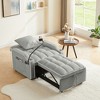 LIVAREEmlen 3-in-1 Sofa Bed, Convertible Sleeper Chair Adjustable Pull Out Multi-Pockets Folding Sofa Bed for Living Room Bedroom Small Space (Grey) - 2 of 4