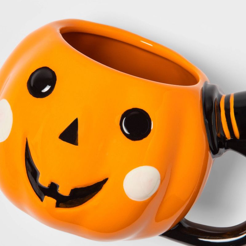10oz Halloween Stoneware Pumpkin Figural Mug - Hyde &#38; EEK! Boutique&#8482;, 3 of 6