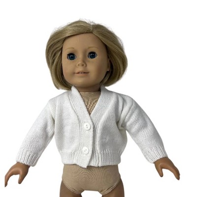 Детские кардиганы Doll Clothes Superstore White Knit Cardigan Sweater for 18 Inch Dolls — фото 2