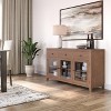 TiramisuBest Artisan Solid Wood 4-Door Sideboard Buffet, Large Storage Cabinet for Living Room, Dining Room, Dark Chestnut Brown - 3 of 4