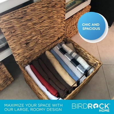 Natural Seagrass Rolling File Cabinet with Hinged Lid