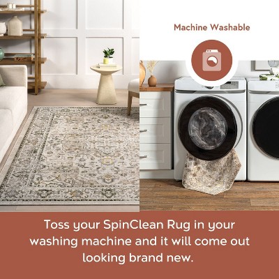 Cady Cream 8' x 10' Machine Washable Stain-Resistant Synthetic Area Rug
