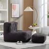 Fluffy Bean Bag Chair with Ottoman, Super Soft Lazy Sofa Chair with Memory Foam, Modern Accient Chair for Adults and Children 4L - ModernLuxe - image 4 of 4