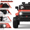 12V Kids Ride On Truck, Battery Powered Electric Car w/Remote, 3 Speeds, Spring Suspension, Headlights & Music for 3-8 - 2 of 4