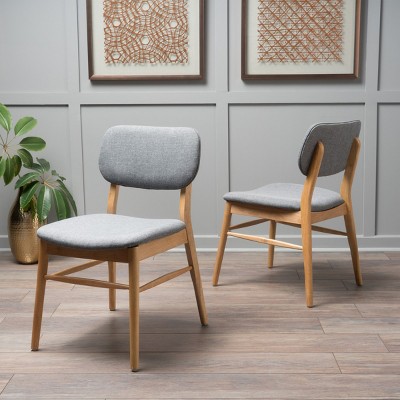 Indoor Dining Chairs Set of 2,Fabric Upholstered Solid Wood Armless Chair,Kitchen Dining Chair With Splayed Legs And Wood Frame-Cuddlewood