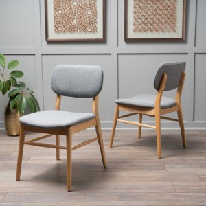 Indoor Dining Chairs Set of 2,Fabric Upholstered Solid Wood Armless Chair,Kitchen Dining Chair With Splayed Legs And Wood Frame-Cuddlewood - 1 of 4