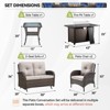 Buenhomino 5-Piece Patio Furniture Set with Fire Pit Table Wicker Outdoor Patio Chairs High Back Glider Loveseat Conversation Set - 3 of 4