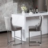 NicBex Velvet Counter Bar Stools Set of 2, Modern Bar Chairs, Button Tufted w/ Rivet Trim & Brushed Nickel Base for Kitchen Island - 2 of 4