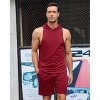 Men's Tracksuit 2 Piece Sleeveless Hooded Workout Tank Top and Shorts Casual Athletic Sports Hoodie Shorts Set - 3 of 4