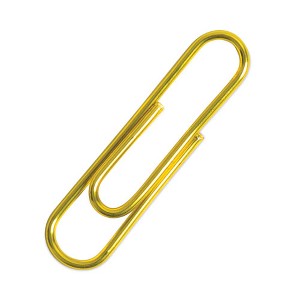U Brands Paper Clips, Medium, Vinyl-Coated, Gold, 200 Clips/Box, 5 Boxes/Pack - 1 of 4