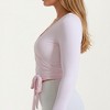 Anna-Kaci Active Women's Long Sleeve Wrap Athletic Top with Adjustable Waist Tie and Stretch Performance Fabric - 3 of 4