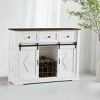 Resenkos 39" Sliding Barn Door Buffet Sideboard Storage Cabinet Coffee Bar with Storage and 2 Drawers, Coffee Storage Cabinet, - 2 of 4