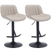 NicBex Set of 2 Swivel Adjustable Height Bar Stools,Modern Upholstered Bar Chair with Backrest for Dining Room,Kitchen,Counter,Khaki - 2 of 4