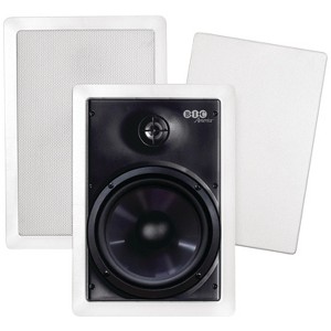 BIC America Muro™ M-PRO6W Outdoor 6.5-In. with Pivoting Tweeters Outdoor In-Wall Speakers, 150 Watts in White - 1 of 4