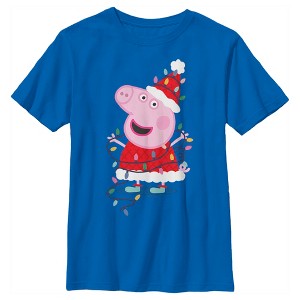 Boy's Peppa Pig Christmas Lights T-Shirt - 1 of 4