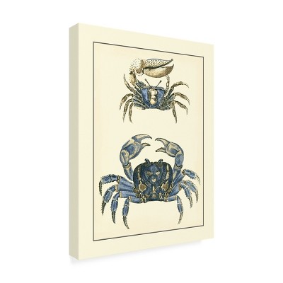 Antique Blue Crabs Outdoor Canvas Art 24x32