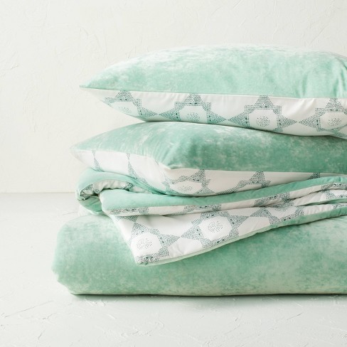 Muted Neutral Velvet Floral Bedding Bundle