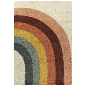 1'10"x1'10" Amelia Rainbow Shag Kids' Rug Cream - Balta Rugs: High Pile, UV & Stain-Resistant, Kids Room Decor - 1 of 4