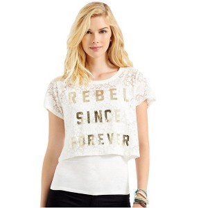 Aeropostale Womens Lace Rebel Graphic T-Shirt - 1 of 2