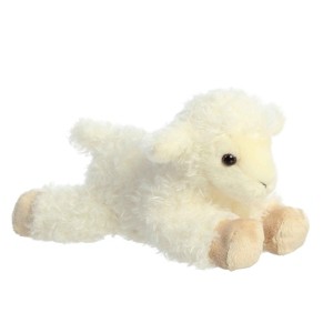 Aurora Small Luna Lamb Mini Flopsie Adorable Stuffed Animal White 8" - 1 of 4