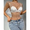 Women Rhinestone Mesh Body Chains Hollow Tank Tops Bikini Crop Top Party Body Jewelry Accessories - 2 of 4
