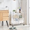 Costway 4Drawer Rolling Storage Cart shelf Scrapbook Paper Office School Organizer BlackWhite - 4 of 4