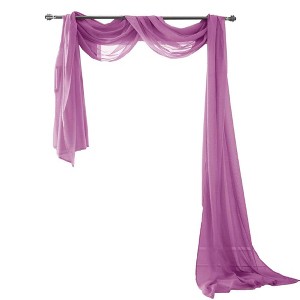 Olivia Gray Celine Decorative Sheer Curtain Scarf - 55" x 216" - Lilac - 1 of 2