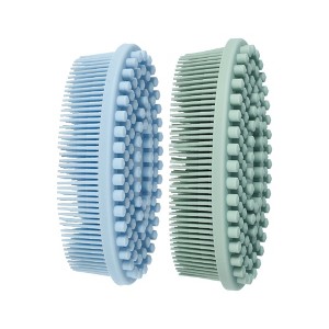 Unique Bargains Shower Silicone 2 in 1 Body Scrubber 2 Pcs - 1 of 4