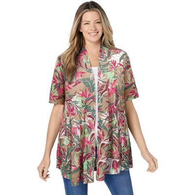 Woman Within Plus Size Lightweight Open Front Cardigan