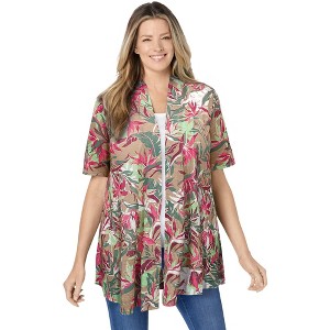 Woman Within Plus Size Lightweight Open Front Cardigan - 1 of 4