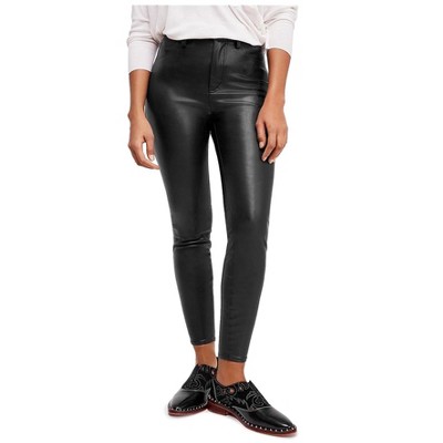 Free People Womens Faux Leather Casual Trouser Pants