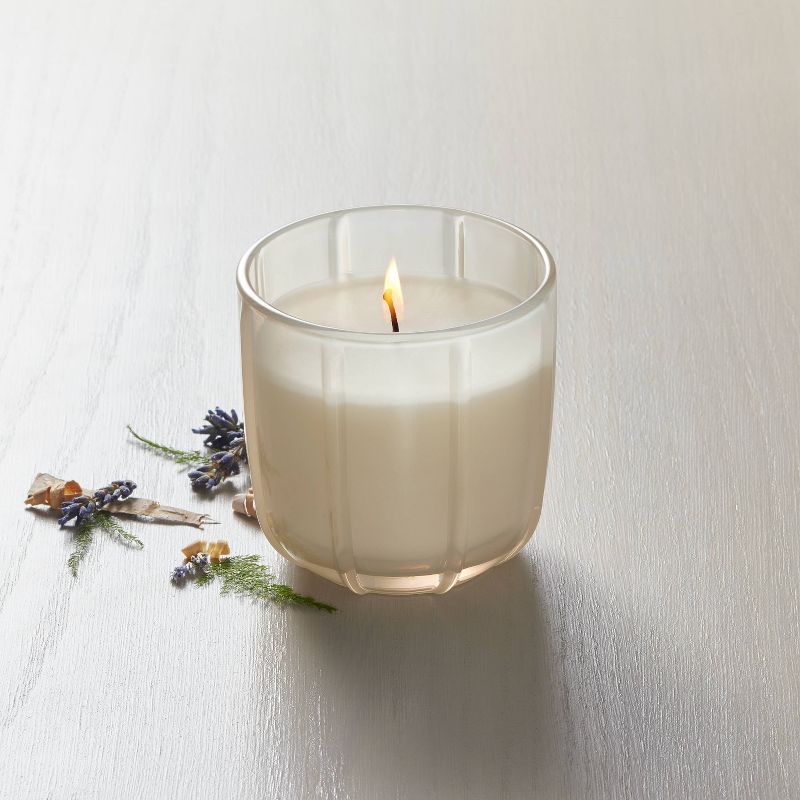 Tinted Glass Lavender & Birch Ribbed Jar Candle Light Gray - Hearth & Hand™ with Magnolia, 3 of 9
