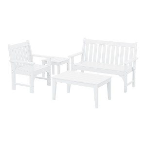 WestinTrends Malibu 4-Piece HDPE Outdoor Patio Furniture Couch Set - 1 of 4
