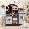 Infans Kids Kitchen Set Wooden Kitchen Playset with Clock, Microwave, Sink, Dish Rack - 3 of 4