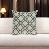 HomeRoots 20" Beige and Gray Diamond Cotton Throw Pillow With Embroidery - 2 of 4