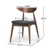 Coolbibila Casual Kitchen Dining Chairs Set Of 2,Fabric Upholstered Seat And Wood Frame Round Legs, Armless Curved Back Dining Chair - 4 of 4