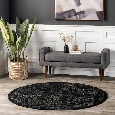 Nuloom Arlena Vintage Traditional Area Rug, Round 8', Black Target