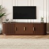 Whisen Wooden TV Stand with Sliding Tambour Door & Golden Handle, Oval Fluted Design, Charging Station for TV up to 80" - 2 of 4