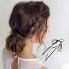 Unique Bargains Grace Solid Bow Long Ribbon Hair Elastic Band 1 Pc - 2 of 4