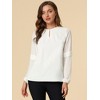INSPIRE CHIC Women's Chiffon Semi Sheer Keyhole Neck Elegant Work Blouse - 3 of 4