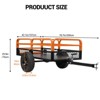 Heavy Duty Steel Dump Carts, 1500 Lbs Capacity, 15 Cu.Ft, Garden Lawn Mower Trailer w/Dual Bearings & All Terrain Pneumatic Tires for ATVs, UTVs - 2 of 4