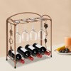 YIYIBYUS Metal Wine Rack, Freestanding Wine Bottle Rack, Bronze - 2 of 4