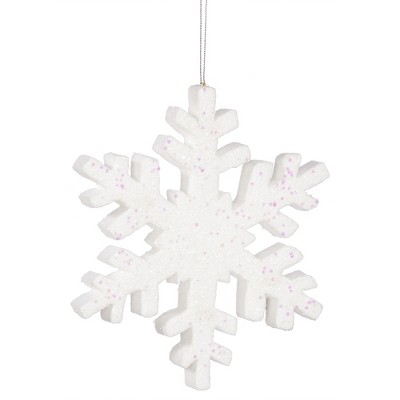 7.75 GLITTER/FOAM Snowflake Ornament White