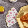 Juvale 50 Pack Vintage Disposable Floral Paper Napkins with Scalloped Edges, 3-Ply, 4.9x4.7” - 2 of 4