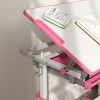 INFURNIC Kids Table Sets Height Adjustable Desk and Chair Set with Storage and Tilt Top for Study, Pink, 26"*18.5"*30.3" - 3 of 4