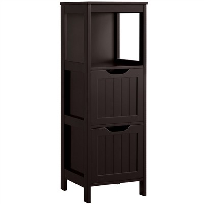 Yaheetech Wooden Bathroom Floor Cabinet Storage Cabinet with 2 Drawers